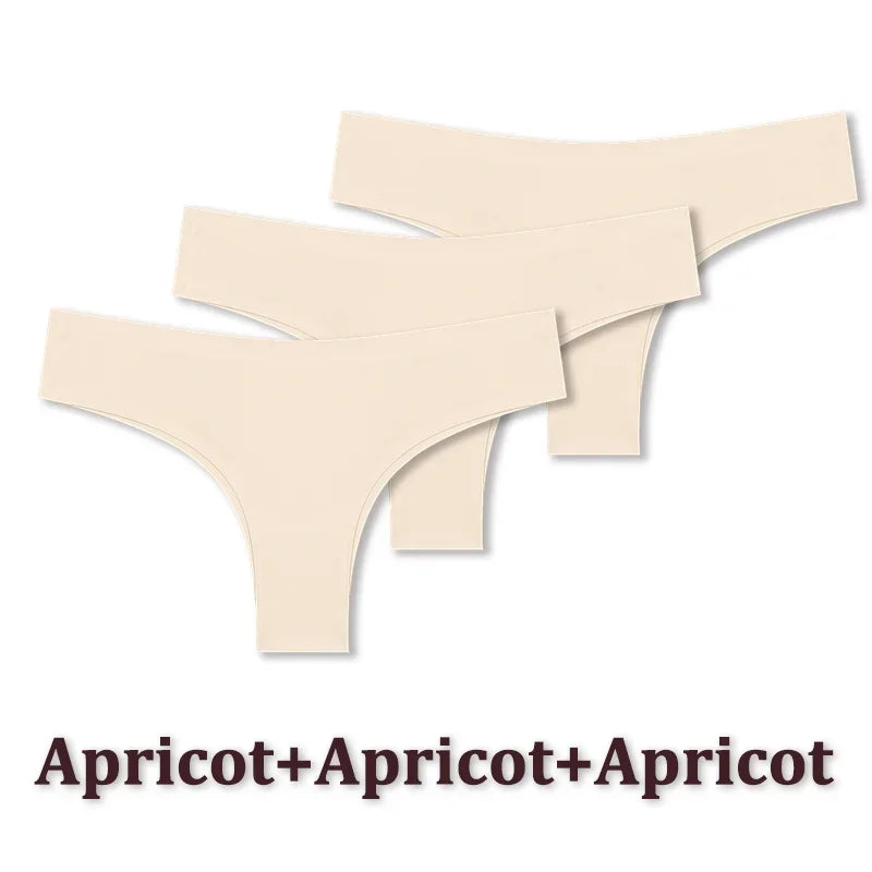 3PCS Seamless Ultra-thin Brazilian panties Maillard Panties Women Ice Silk Underwear Sexy Panty Low Waist G-string Female Solid