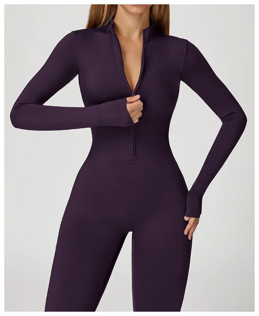 Women's Short Tracksuit Yoga Set One-Piece Jumpsuit Workout Fitness Suit Sportswear Gym Workout Clothes Fitness Stretch Bodysuit