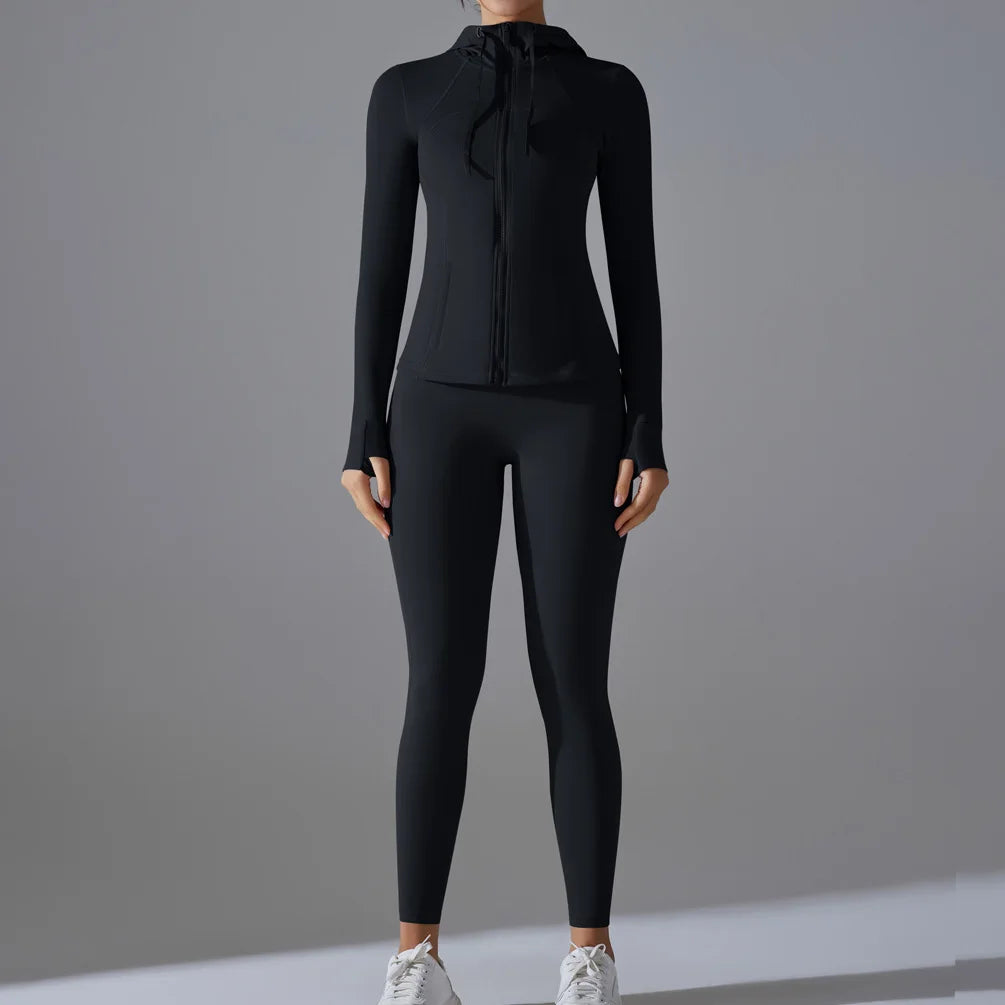 New Yoga Set 2PCS Sports Outfits Women Clothes Fitness Tracksuit Gym Legging Workout Long Sleeved Female Yoga Suit Sportswear