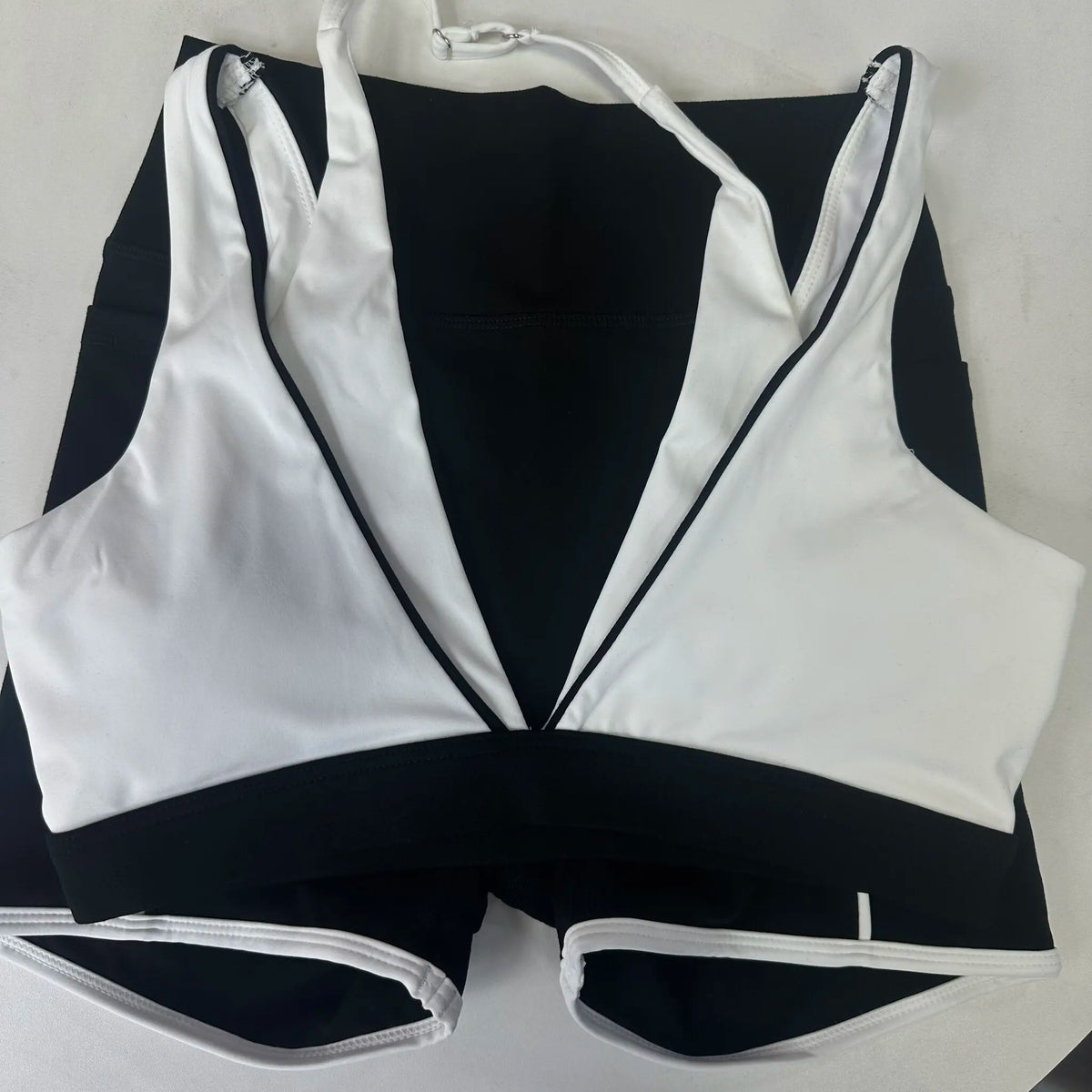 Pad 2PCS Yoga Set Sports Bras V-Neck Halter Pocket Fitness Workout Running Leggings Gym Woman Active Wear Clothing XP26