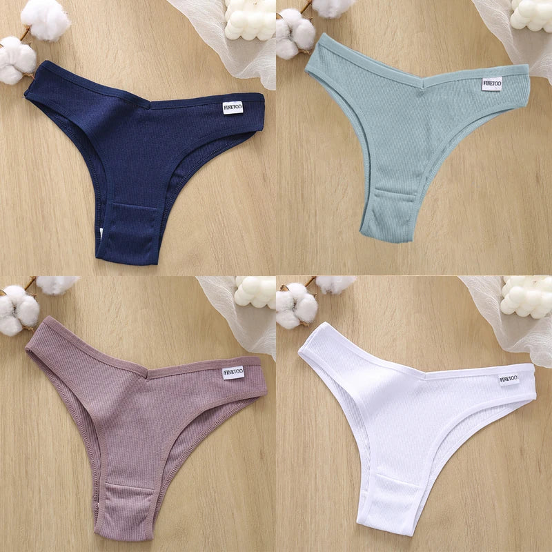 4Pcs/Set Cotton Panties Low Rise Briefs Women Underwear Bikini Ladies Sexy Underpants Female Intimates Girls Lingerie 2022 Hot