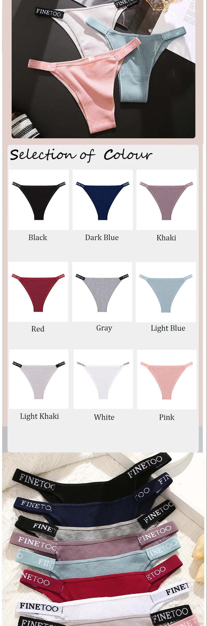 Sexy Women Cotton Brazilian panties Breathable Low Waist Female Underwear Soft Solid Color Intimates High Elastic Lingerie