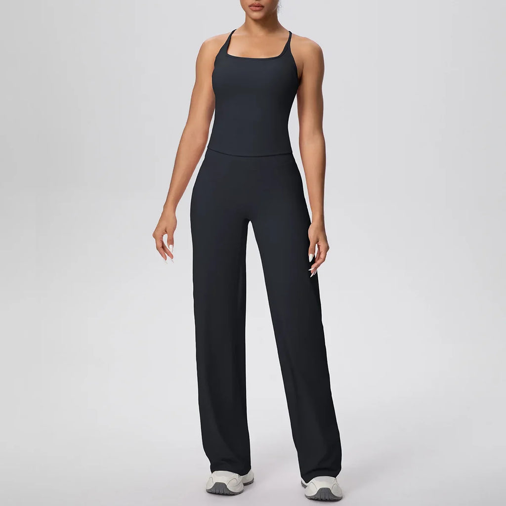 Yoga Set 2PCS Women Tracksuit Nude Feeling Workout Sets Gym Clothes Push Up Fitness Running Sportswear Sport Vest Leggings Suit