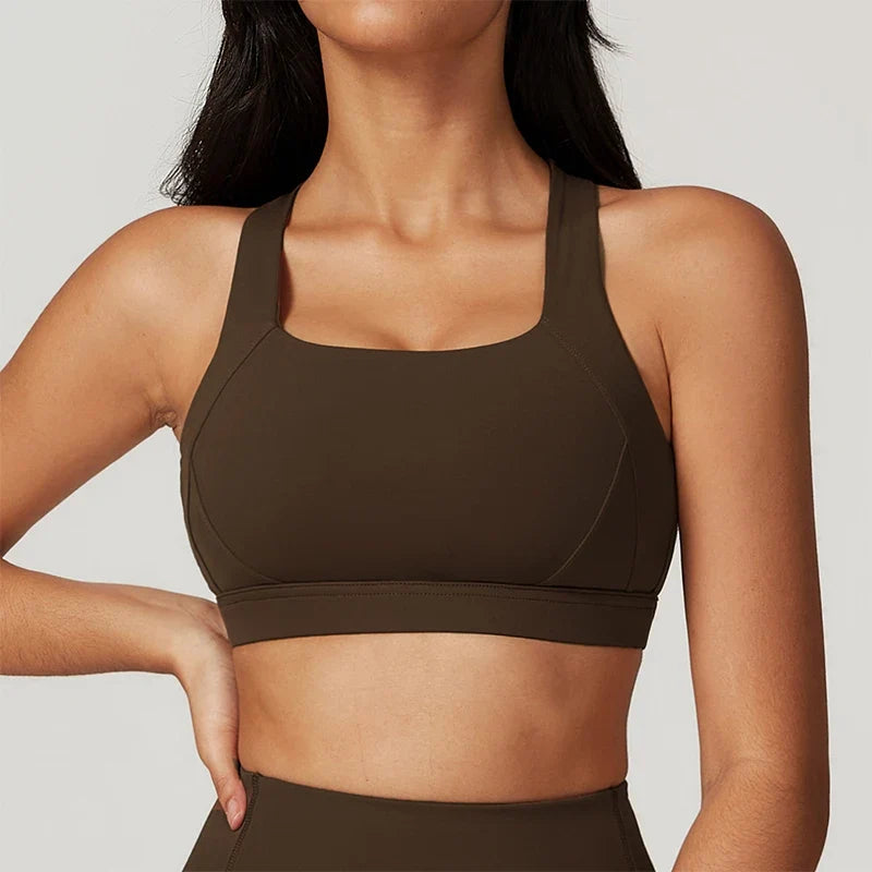 Hearuisavy Quick-Dry Backless Yoga Clothes Running Vest Women Workout Brassiere Fitness Gym Tank Top Women Push up Sports Bra