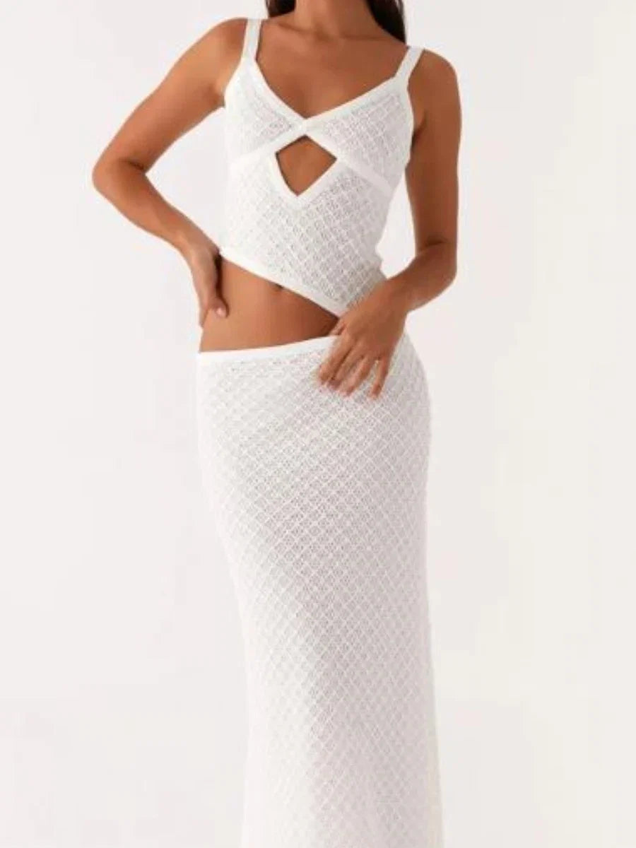 Fashion Cut Out Women Long Dresses Elegant Party Stylish Solid Maxi Dress Sleeveless Spaghetti Strap Slim Bodycon Dress Vestidos