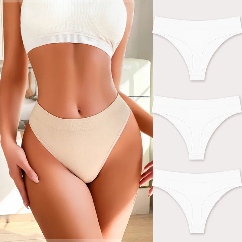 3PCS Seamless Women's Lingerie Female Thongs Sexy Underwear Low-Rise Underpant Women's Panties Intimates Bikini Briefs S-XL