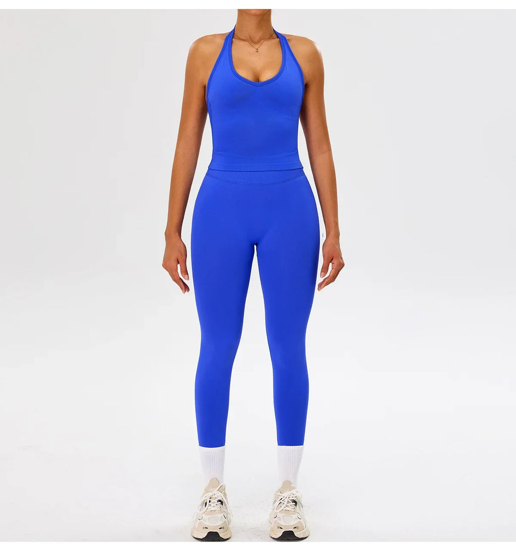 Seamless Gym Top Women Sports Bra Running Neck Hanging Yoga Bra Breathable Sports Underwear Women Push Up Fitness Workout Tops