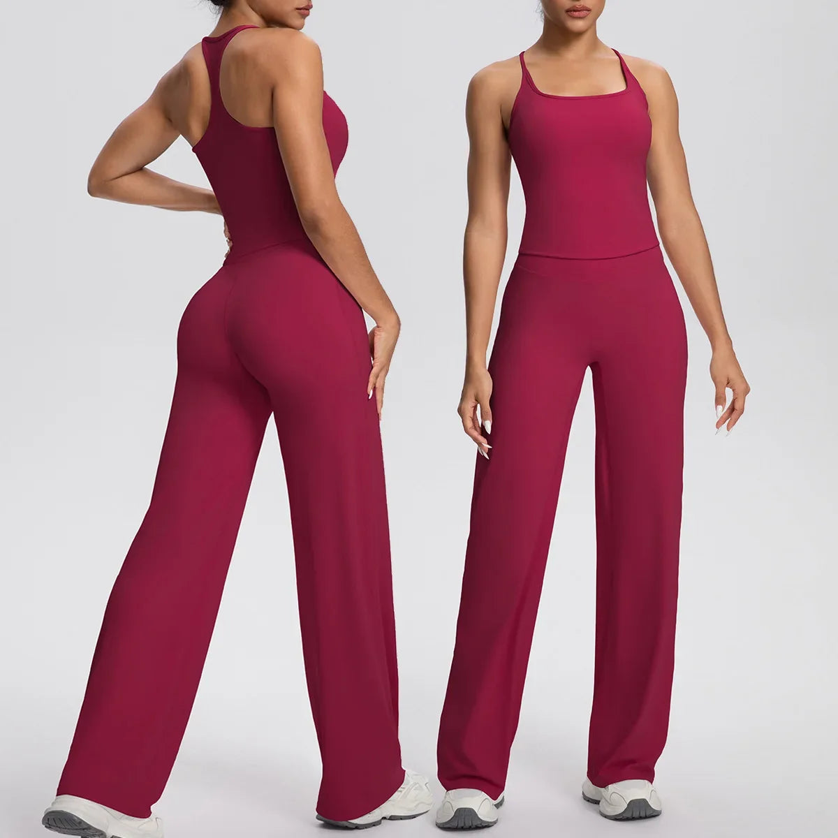 Yoga Set 2PCS Women Tracksuit Nude Feeling Workout Sets Gym Clothes Push Up Fitness Running Sportswear Sport Vest Leggings Suit