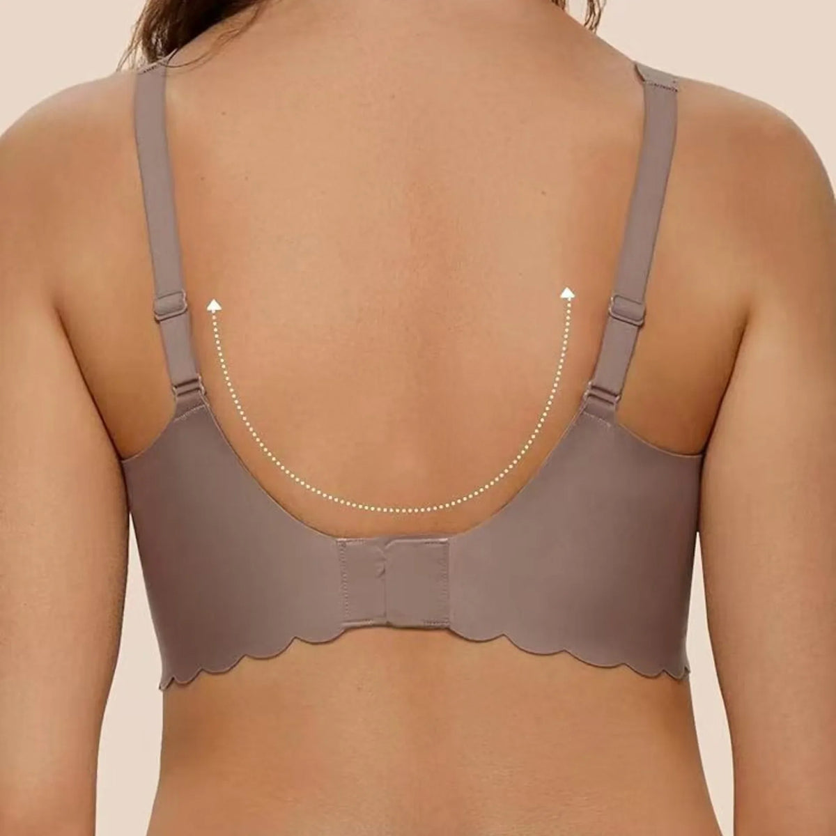 Women's Deep V Wave Seamless Jelly Bra Wire-free Seamless Bra Thin Mold 3/4 Cup Bra Comfortable Plus Size Push-up Underwear
