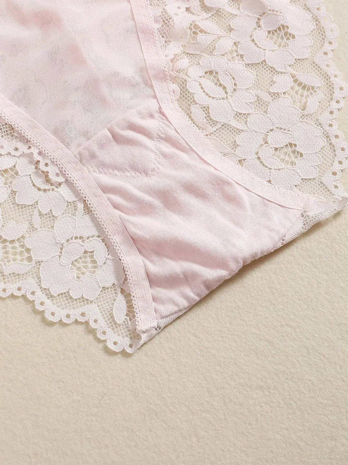 1 Set Elegant Lace Embroidery & Breathable Fabric Lingerie Set: Push-Up Bra, Drop Waist Sheer Panty - Ultimate Valentine's Day