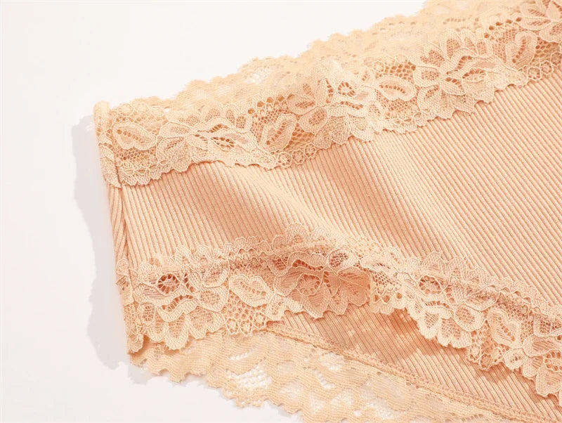 3PCS Sexy Lace Cotton Pants Women Low Waist Panties Underwear S-XL Solid Color Ladies Briefs Lingere Underware Comfortable Women