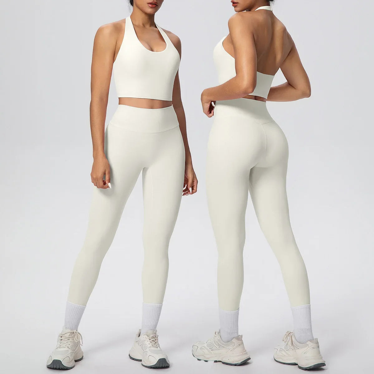 Yoga Clothing Set Women's High Waisted Leggings and Top 2 Piece Seamless Fitness Exercise Clothing Gym Sportswear Tracksuits