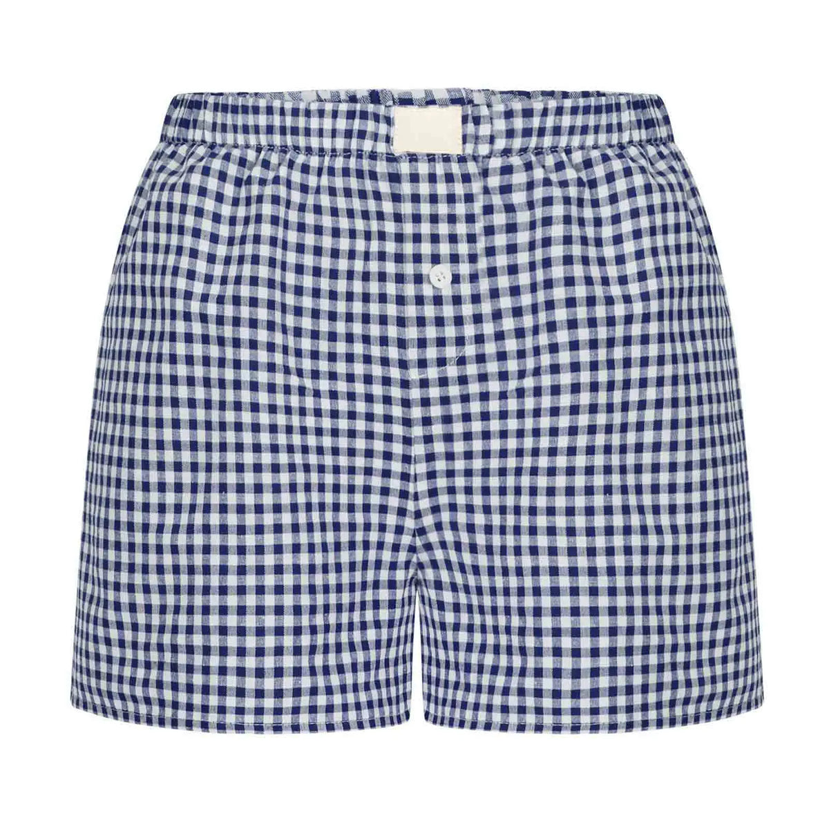 Teen Girls Plaid Shorts Elastic Waistband Pull-On Casual Lounge Summer Outfit Red Blue Color Women's Fashion