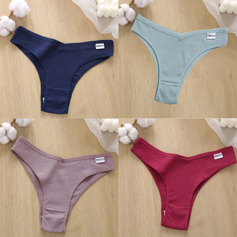 4Pcs/Set Cotton Panties Low Rise Briefs Women Underwear Bikini Ladies Sexy Underpants Female Intimates Girls Lingerie 2022 Hot