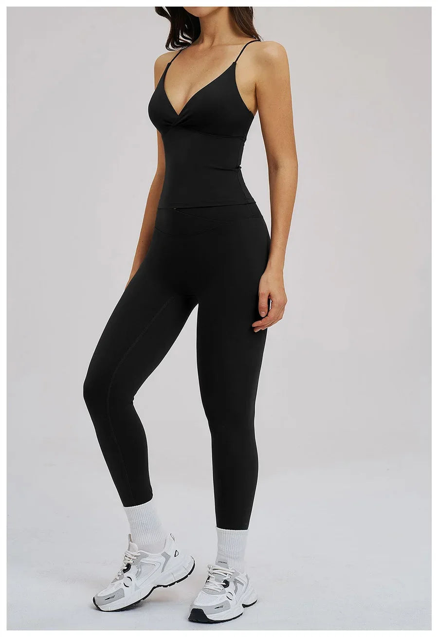 2PCS Yoga Suit Sports Set Women Fitness Quick-Drying Gym Tracksuit Running Nude Feeling Workout Outfit Sport Bra Leggings Suit