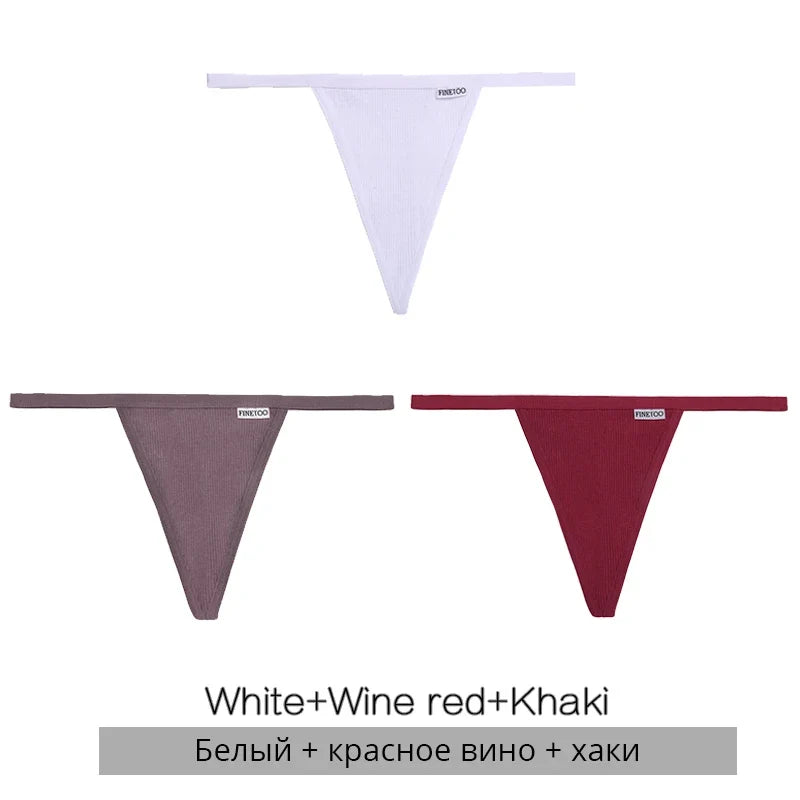 3Pcs/set Cotton Thongs M-XL Sexy Bikini Panties Women T-Back Underpants Girls Low Waist G-string Underwear Female Lingerie 2022