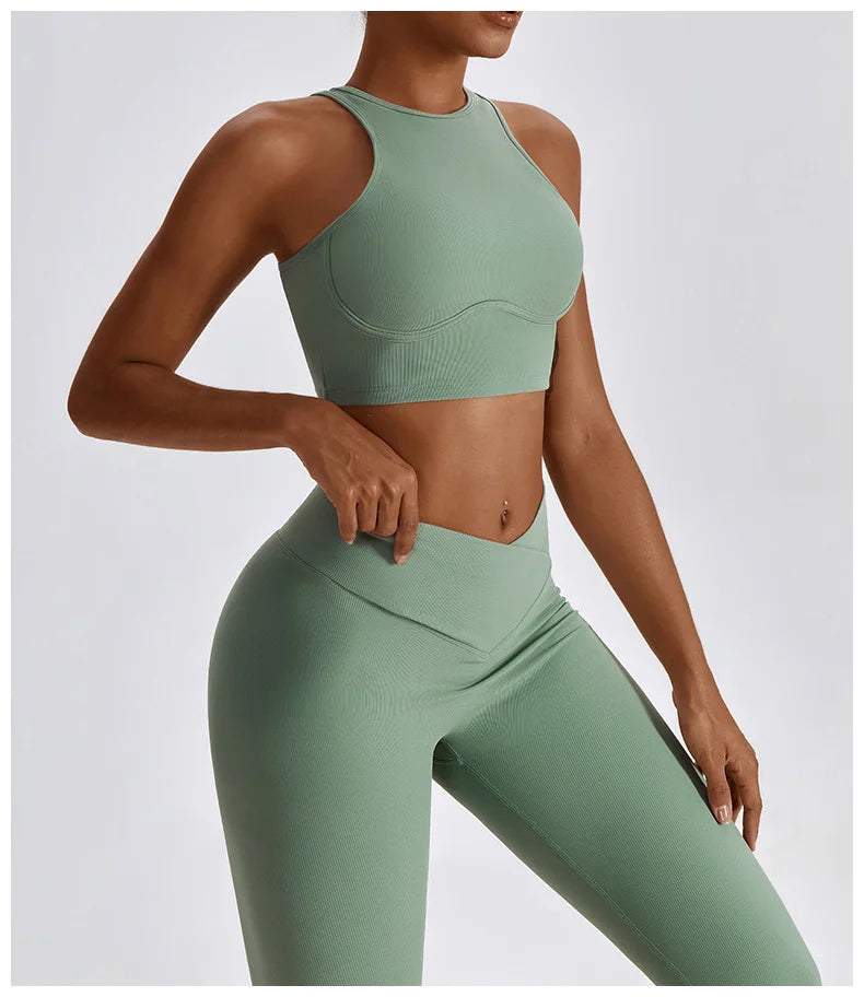 Yoga Set Seamless Women's Sportswear Workout Clothes Athletic Wear Gym Legging Fitness Bra Crop Top Sports Suits High Quality