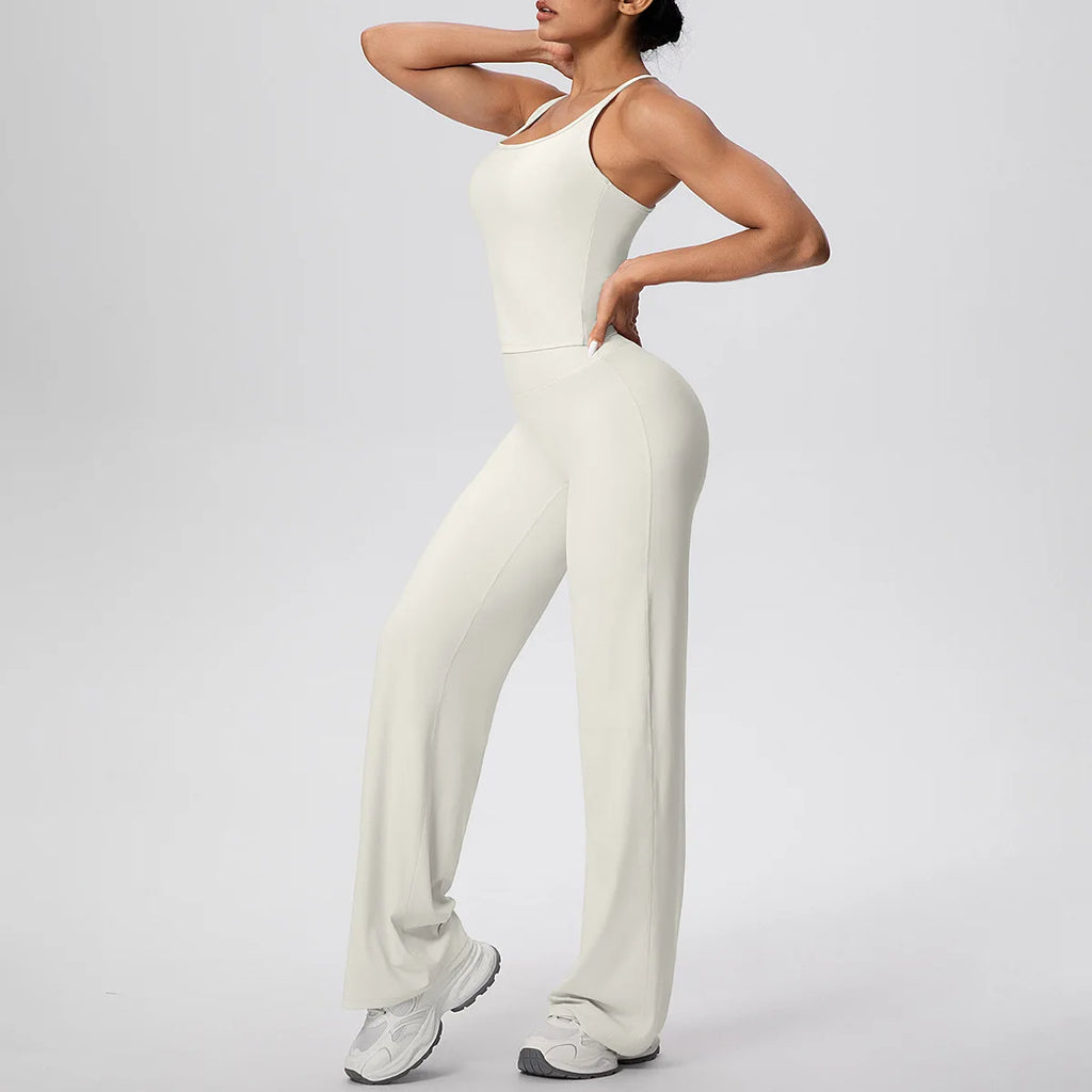 Yoga Set 2PCS Women Tracksuit Nude Feeling Workout Sets Gym Clothes Push Up Fitness Running Sportswear Sport Vest Leggings Suit