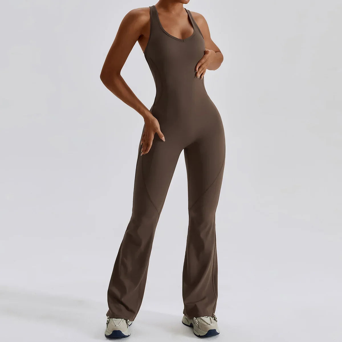 Women Fitness Bodysuit Backless One Piece Yoga Set Jumpsuit Sports Gym Workout Clothes Tights Active Wear Slim Playsuit Female