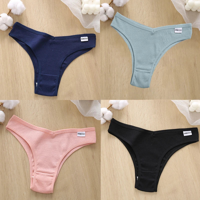 4Pcs/Set Cotton Panties Low Rise Briefs Women Underwear Bikini Ladies Sexy Underpants Female Intimates Girls Lingerie 2022 Hot