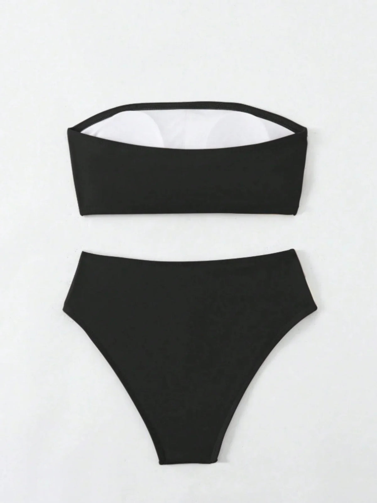 Sexy Bandeau Bikini 2026 Women Black Patchwork Striped Push Up High Waist Swimsuit Summer Bathing Suit 2 Piece Swimwear Biquini