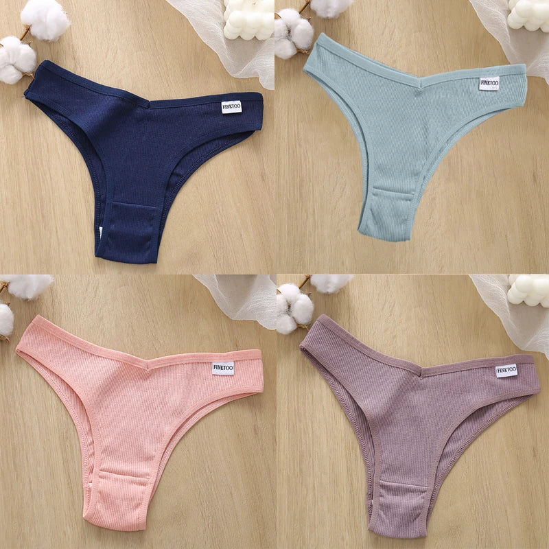 4Pcs/Set Cotton Panties Low Rise Briefs Women Underwear Bikini Ladies Sexy Underpants Female Intimates Girls Lingerie 2022 Hot