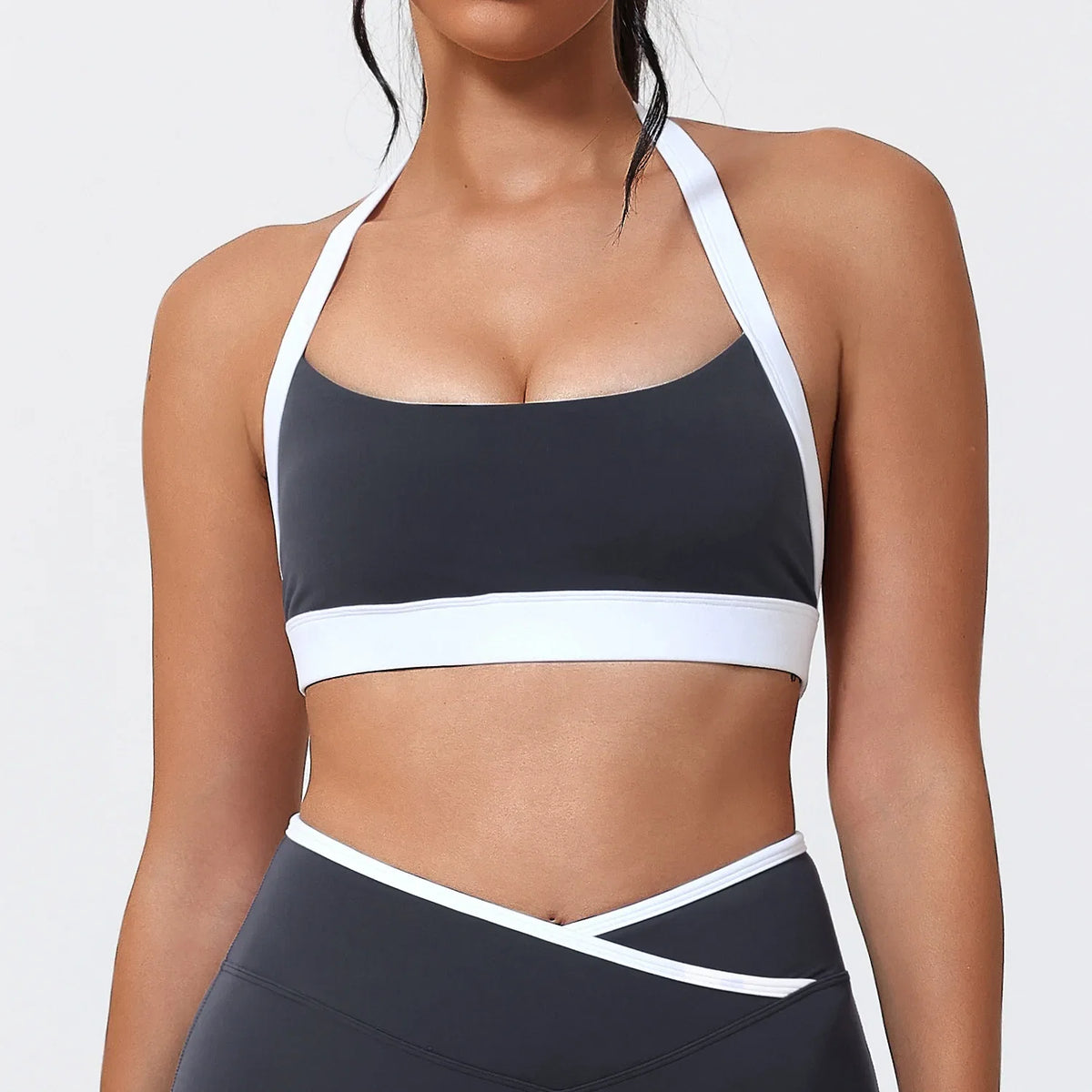 Women Halter Sports Bra Push Up Strappy Sexy Open Back Gym Crop Top Padded Women's Underwear Fitness Workout Yoga Tank Tops