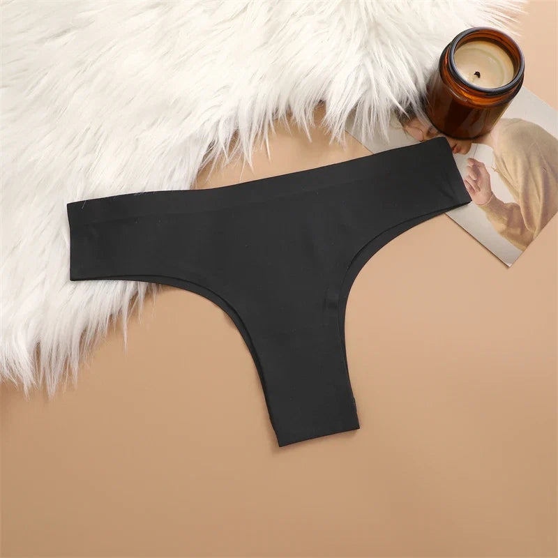 3PCS Seamless Ultra-thin Brazilian panties Maillard Panties Women Ice Silk Underwear Sexy Panty Low Waist G-string Female Solid