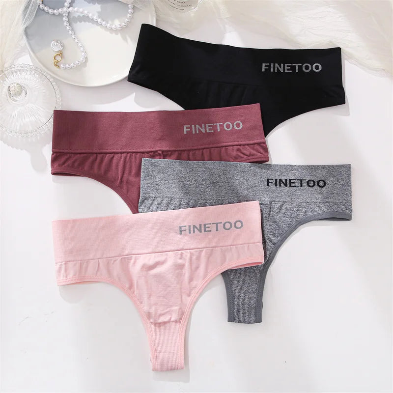 3Pcs M-2XL Seamless Thongs Women High Waist G-string Ladies Comfortable Bikini Panties Thong Underpants Girls Underwear Lingerie