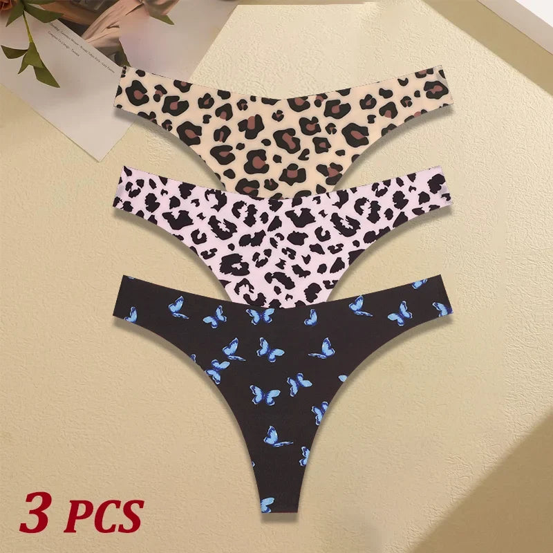 3Pcs Ultra-thin Seamless G-string Women Thongs Sexy Sweet Fruit Low-waist Panties Ladies Soft Cute Thongs Female S-XL T-Back