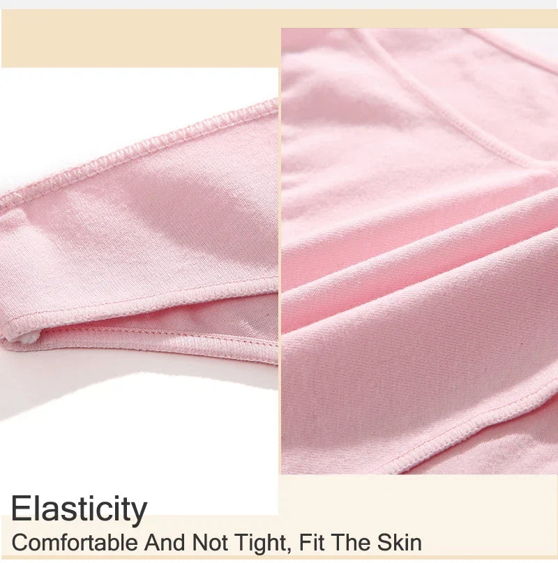 4Pcs Women's Cotton Seamless Briefs Intimates Women Sexy Panties Solid Color Breathable Underwear Female Low Waist Soft Lingerie