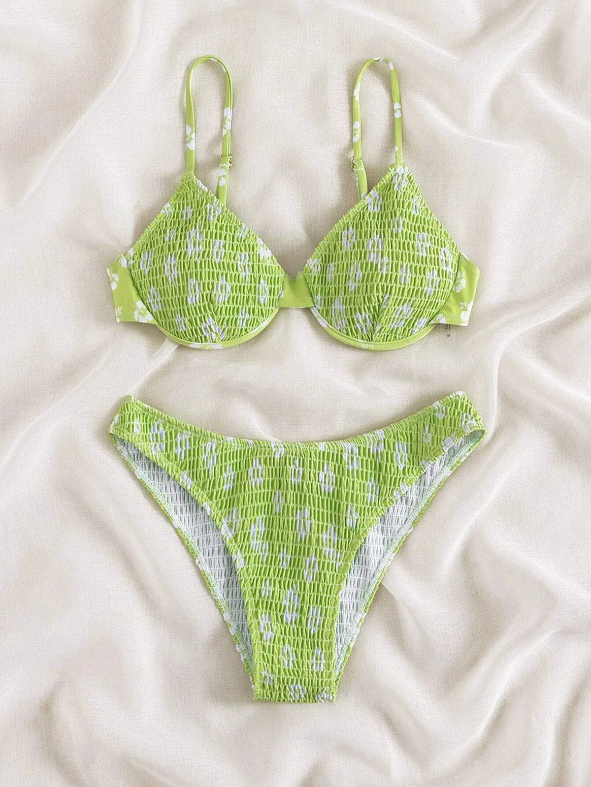 2026 Sexy Floral Twin Strap Bralette Bikini Women Swimsuit Triangle Swimwear Bathing Suits Two-piece Biquini Thong Bikinis Sets