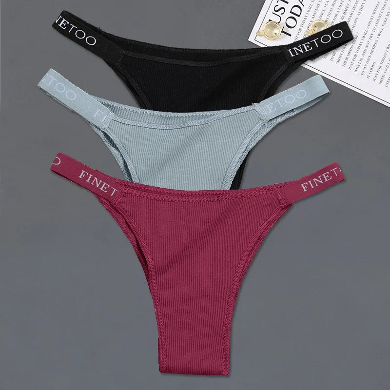 3Pcs/set Low Waist Brazilian Panties Women Cotton Bikini Panties M-XL Lady Comfortable Underwear Female Soft Underpants Lingerie