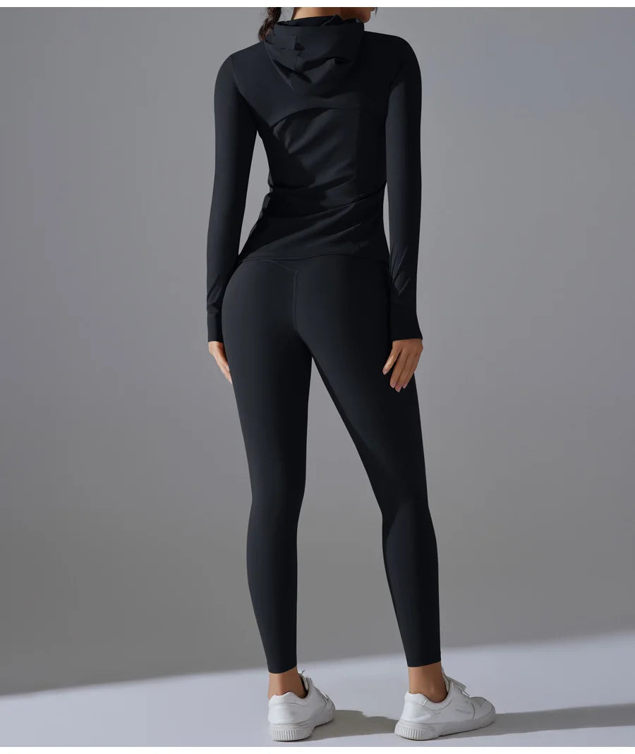 New Yoga Set 2PCS Sports Outfits Women Clothes Fitness Tracksuit Gym Legging Workout Long Sleeved Female Yoga Suit Sportswear