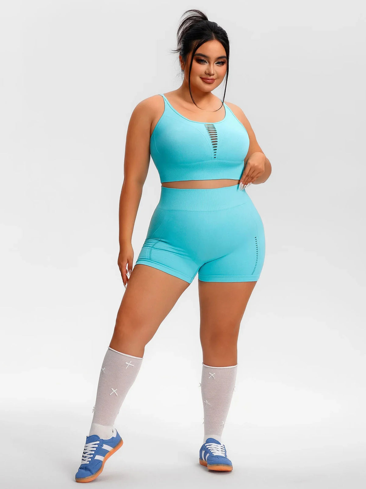 Plus Size Pilates Fitness Underwear Sports Vest Yoga Outfit Set For Women Shorts Sets Tracksuits Sweat Suits