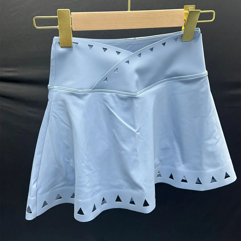 Pad Laser Racerback Yoga Set Anti Shorts Pocket Skirt Fitness Tennis Workout Training Skorts Active Wear XP103