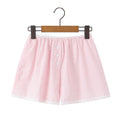 New French Style Lazy Loose Home Casual Button Lace Stripe Shorts For Woman Casual Elegant Fashion Style Pure Desire Casual QRCF