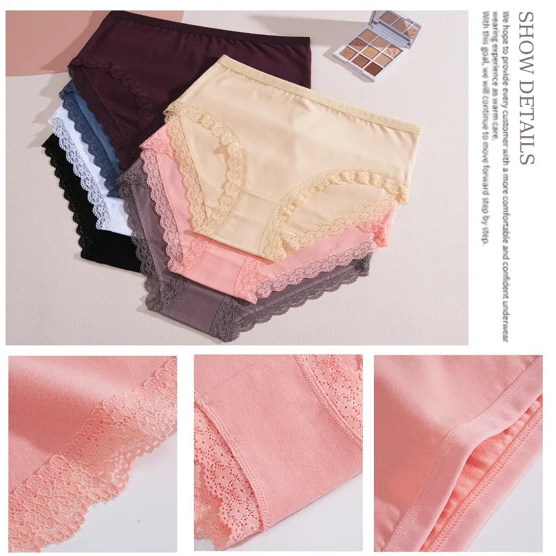 4Pcs/Set Women's Cotton Briefs Women Seamless Panties Solid Color Breathable Underwear Female Low Waist Soft Lingerie S-XXL