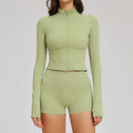 Yoga Suit Women Tracksuit Long-sleeved Jacket Shorts Suit Outfit Gym 2PCS Set Fitness Running Workout Clothes Push Up Sportswear