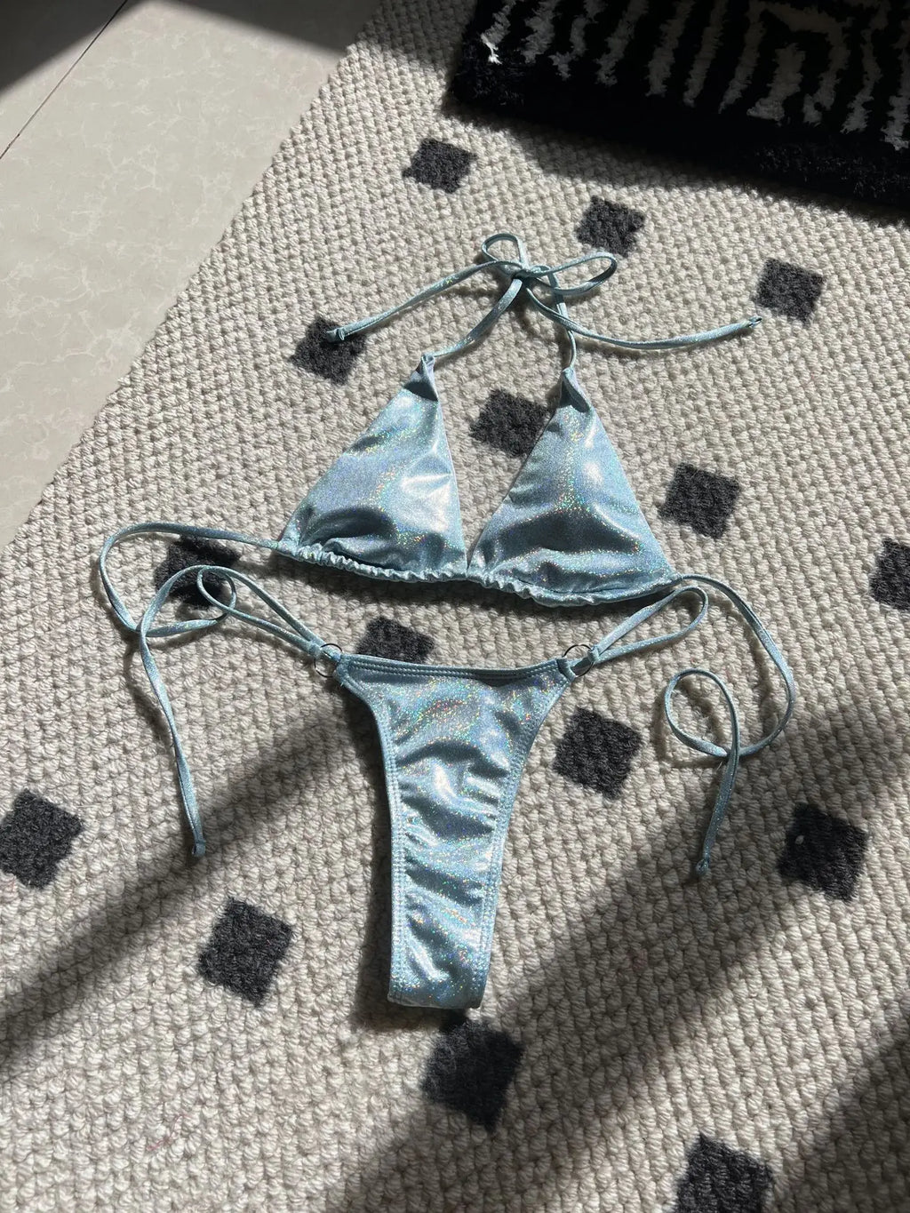 Shiny Bikini Set 2025 Women Luxury Bling Purple Neon Green Push Up Micro Swimsuit Summer Bathing Suit Thong Swimwear Biquini
