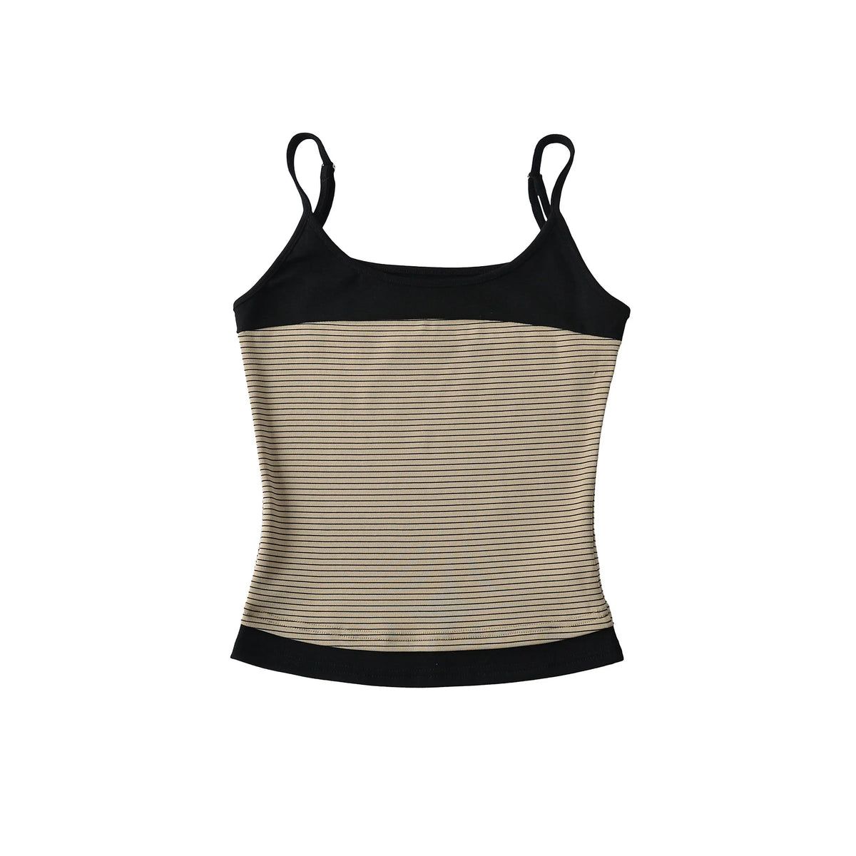 New Korean Style Pure Desire Color-Block Patchwork Base Shirt Women's Striped Inner Camisole Tank Top For Woman Casual TA42