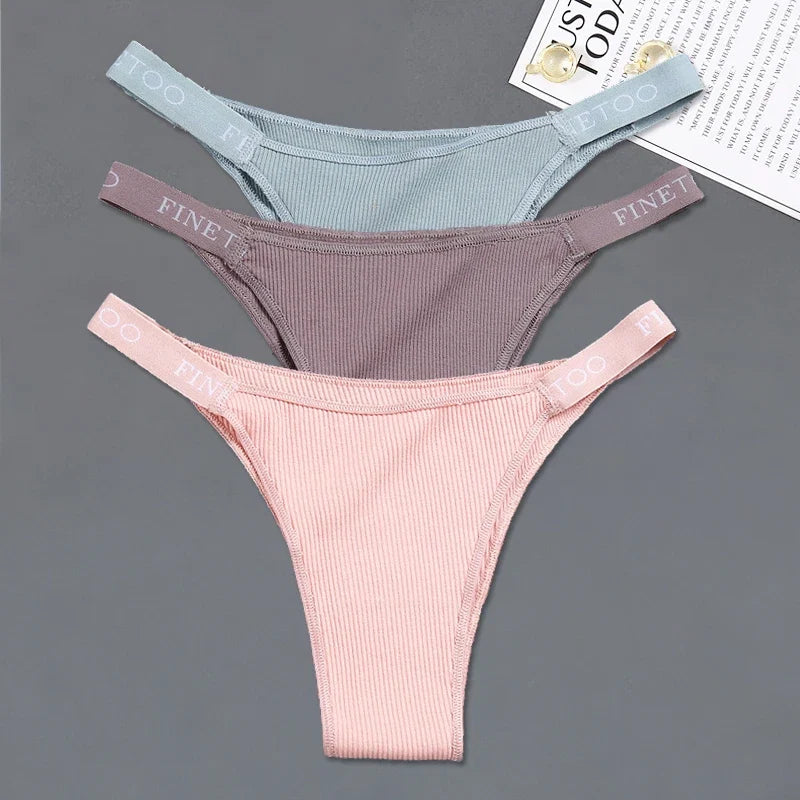 3Pcs/set Low Waist Brazilian Panties Women Cotton Bikini Panties M-XL Lady Comfortable Underwear Female Soft Underpants Lingerie