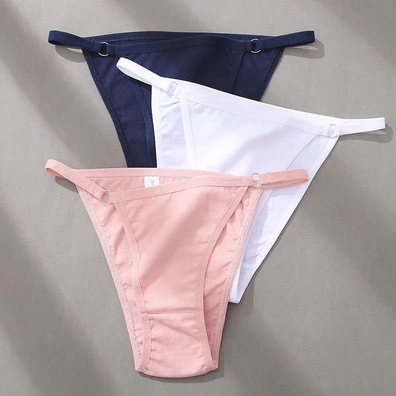 4Pcs/Set Women's Cotton Panties 3Pcs/set Sexy Low Waist Briefs M-2XL Comfortable Underwear Female Soft Color Underpants Lingerie