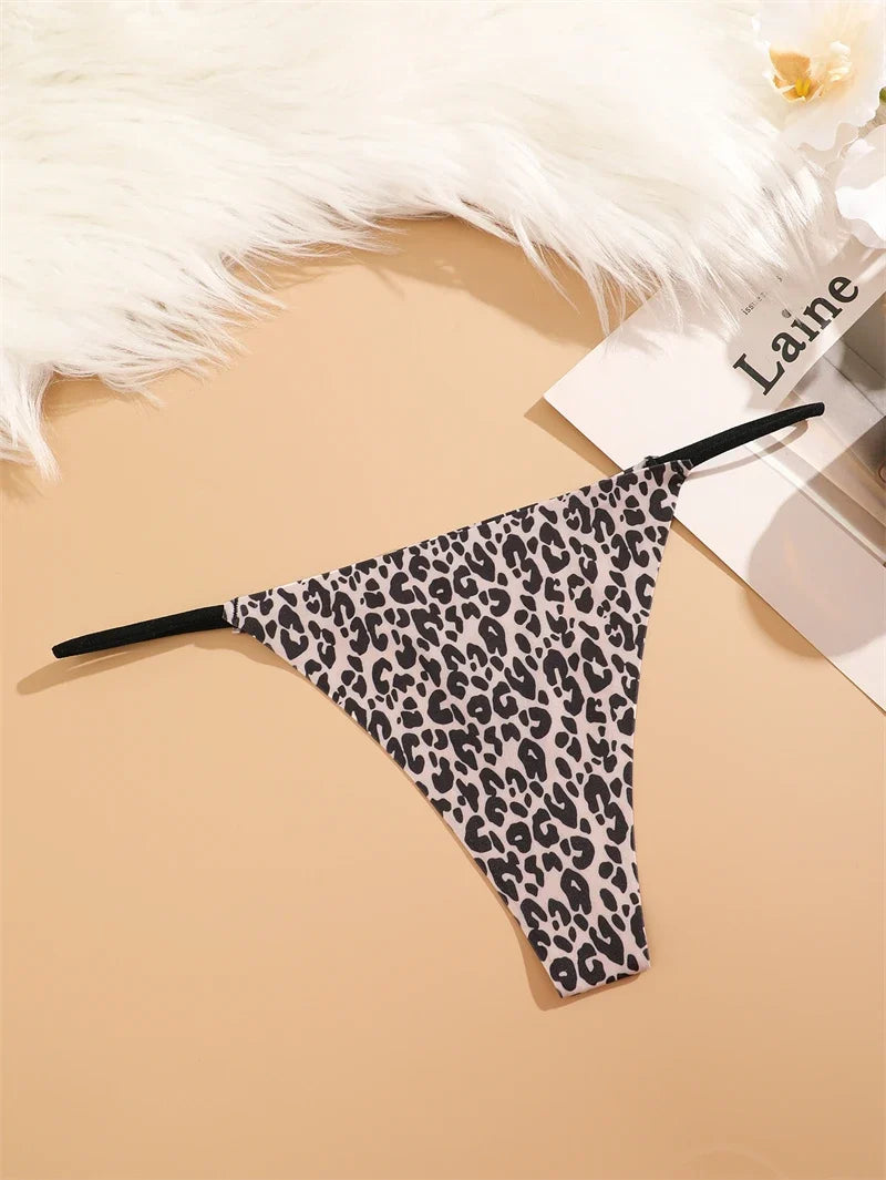 7PCS Women Seamless Leopard Butterfly Panties Sexy Ultra-thin Briefs Female Ice Silk No Trace Underwear Low Rise Soft Lingerie