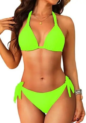 2026 Print Sexy Bikini Sets Halter Lace-up Tops Thongs Beach Style Bathing Suit Y2k Swimsuits Women Beachwear Купальник Женский