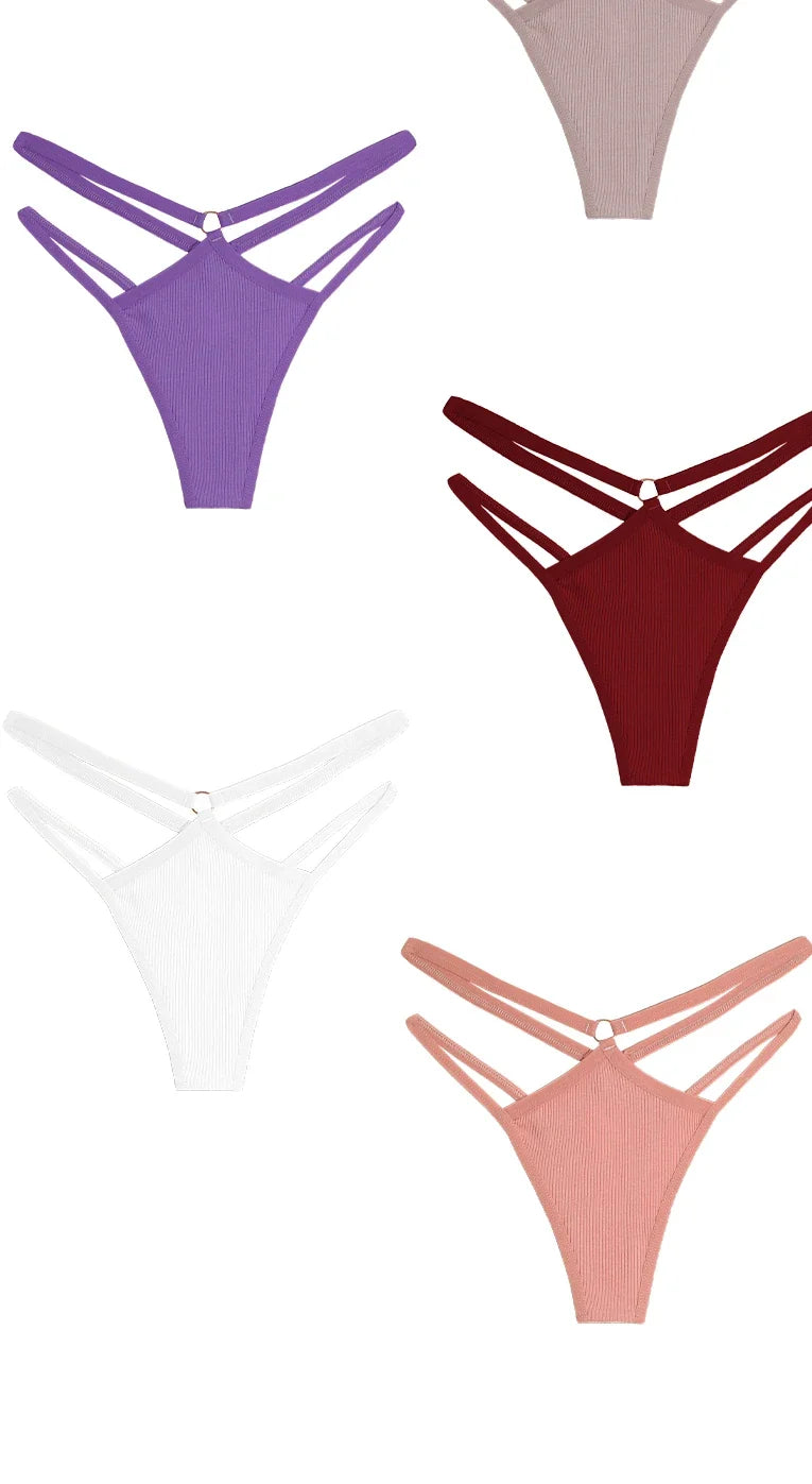 Women Cotton Low Waist Sexy Secret G-string Underwear Hollow Out Elasticity Panties Thong Seamless Brief Breathable Lingerie