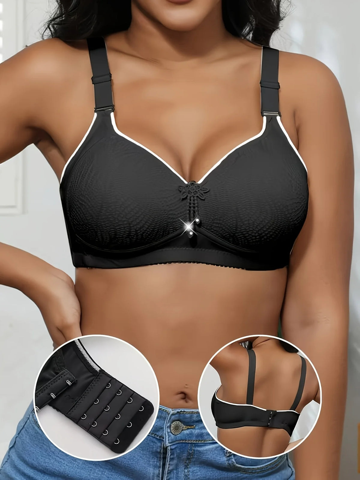 6pcs Seamless Tassel Decor Wireless Bra, Comfortable Push-Up Bra, - Adjustable Strap, Soft Pastel Colors Full Coverage Lingerie