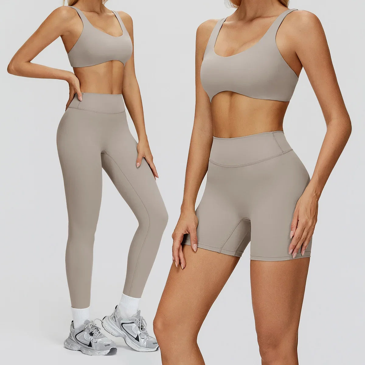 Women Yoga Suit Tracksuit Sports Bra High Waist Legging Shorts Outfit Gym Set Fitness Running Workout Clothes Push Up Sportswear