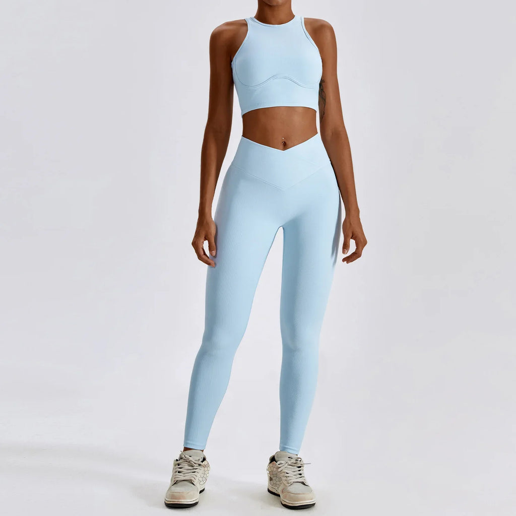 Yoga Set Seamless Women's Sportswear Workout Clothes Athletic Wear Gym Legging Fitness Bra Crop Top Sports Suits High Quality
