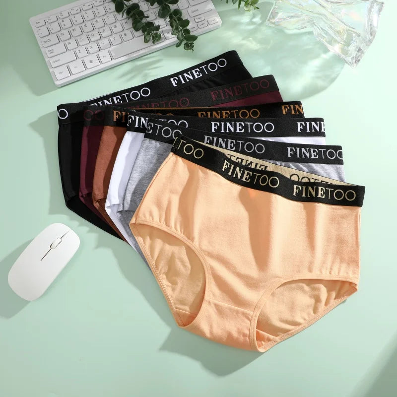 Finetoo 3Pcs Women's Seamless Cotton Briefs Women Plus SizePanties Breathable Underwear Female Low Waist Soft Lingerie S-XXL